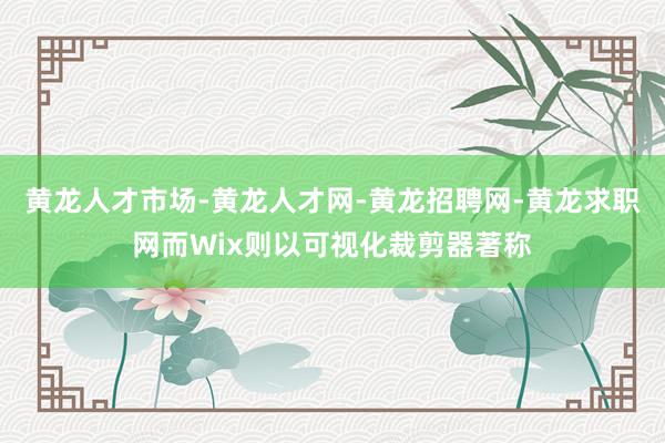 黄龙人才市场-黄龙人才网-黄龙招聘网-黄龙求职网而Wix则以可视化裁剪器著称